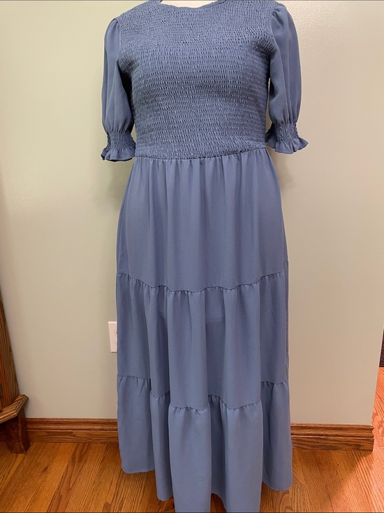 BTFBM Dresses & Skirts - Smocked Maxi Dress in Dusty Blue. Size Large.